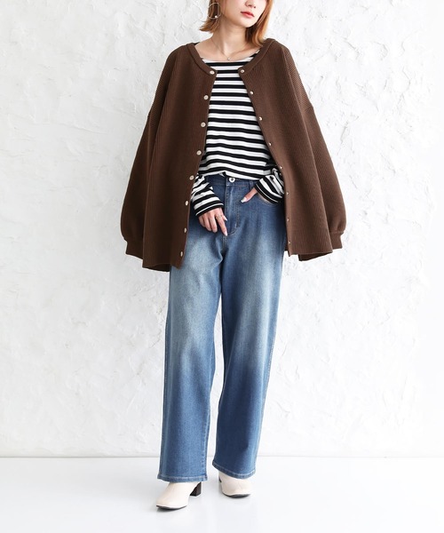 osharewalker（オシャレウォーカー）の「【廃盤】『スポンジニットカーディガン』（カーディガン/ボレロ・レディース・ブラウン/ブラック/グレー・FREE）」の21枚目の写真