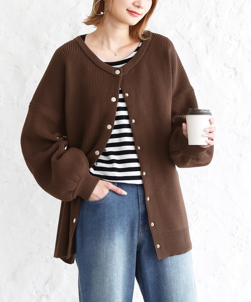 osharewalker（オシャレウォーカー）の「【廃盤】『スポンジニットカーディガン』（カーディガン/ボレロ・レディース・ブラウン/ブラック/グレー・FREE）」の22枚目の写真