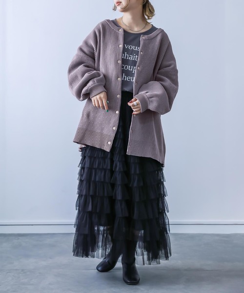 osharewalker（オシャレウォーカー）の「【廃盤】『スポンジニットカーディガン』（カーディガン/ボレロ・レディース・ブラウン/ブラック/グレー・FREE）」の11枚目の写真