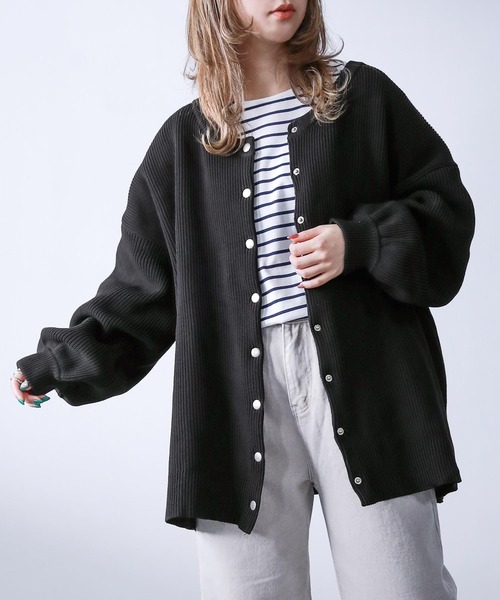 osharewalker（オシャレウォーカー）の「【廃盤】『スポンジニットカーディガン』（カーディガン/ボレロ・レディース・ブラウン/ブラック/グレー・FREE）」の13枚目の写真