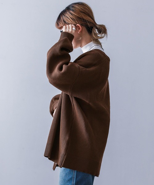 osharewalker（オシャレウォーカー）の「【廃盤】『スポンジニットカーディガン』（カーディガン/ボレロ・レディース・ブラウン/ブラック/グレー・FREE）」の5枚目の写真