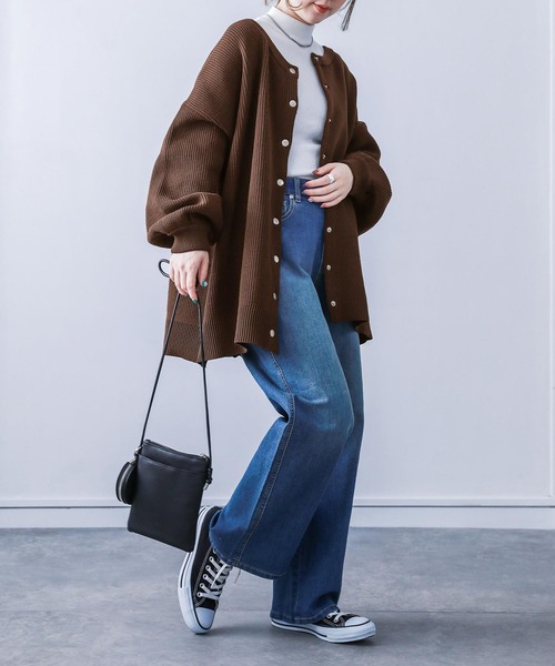 osharewalker（オシャレウォーカー）の「【廃盤】『スポンジニットカーディガン』（カーディガン/ボレロ・レディース・ブラウン/ブラック/グレー・FREE）」の7枚目の写真