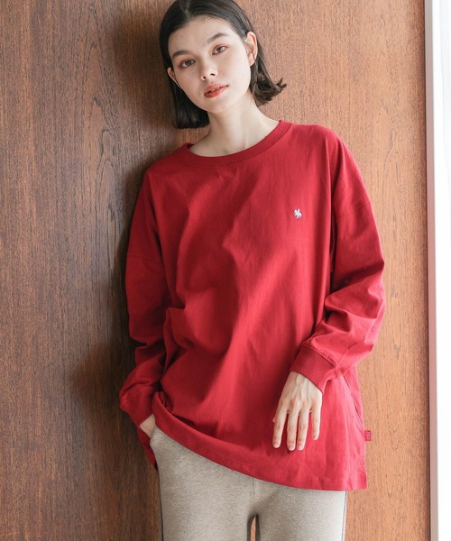 POLO BCS（ポロ ビーシーエス）の「【POLO BCS(ポロ・ビーシーエス)】コラボアソートロングTEE（Tシャツ/カットソー・レディース・オフホワイト/ネイビー/レッド/ナチュラル・FREE）」の9枚目の写真