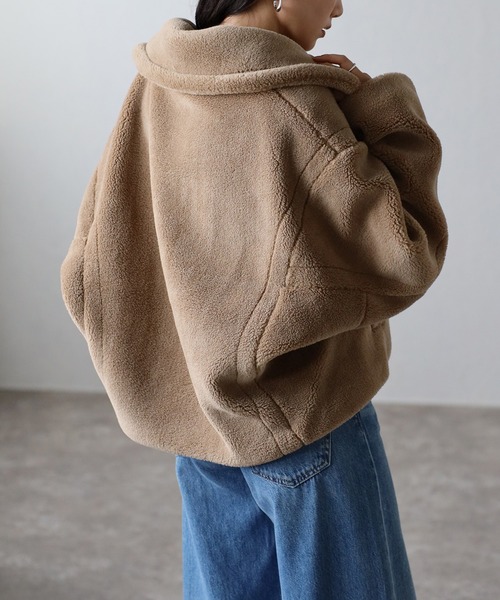 r.（アールドット）の「テディボア ショートジャケット（ピーコート・レディース・アイボリー/モカ/チャコールグレー/キャメル・FREE）」の7枚目の写真