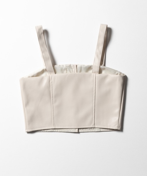 me+em select(ミームセレクト)の「※【 2color 】ミニボタンコルセットフェイクレザービスチェ(その他トップス・レディース・アイボリー/ブラック・FREE)」の22枚目の写真