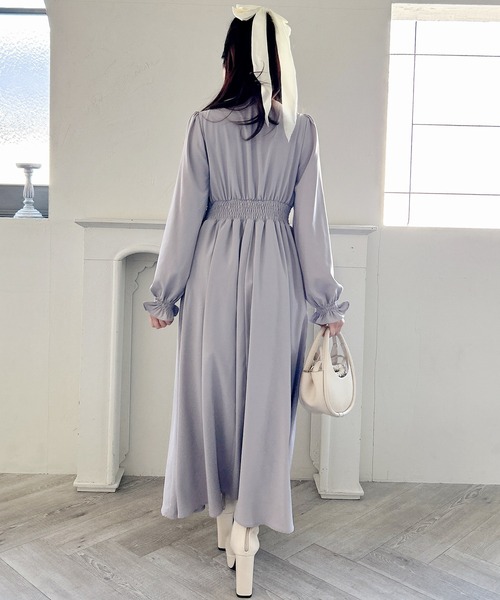 MIIA（ミーア）の「パフスリーブ長袖マキシワンピース（ワンピース・レディース・ブラック系その他/ブルー/ブラック/ドット/ホワイト系その他2・FREE）」の20枚目の写真