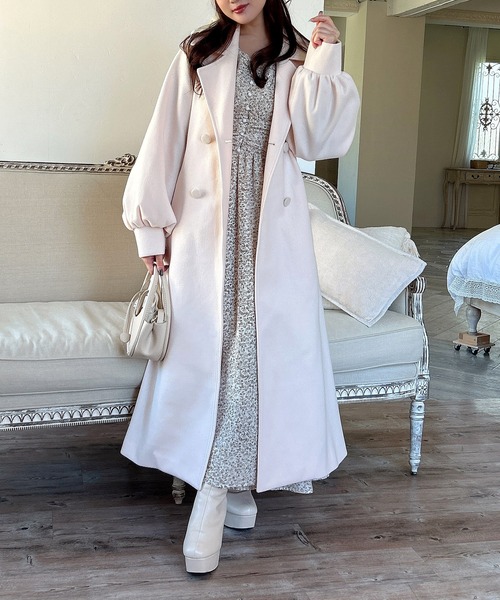 MIIA（ミーア）の「パフスリーブ長袖マキシワンピース（ワンピース・レディース・ブラック系その他/ブルー/ブラック/ドット/ホワイト系その他2・FREE）」の9枚目の写真