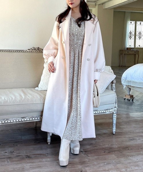 MIIA（ミーア）の「パフスリーブ長袖マキシワンピース（ワンピース・レディース・ブラック系その他/ブルー/ブラック/ドット/ホワイト系その他2・FREE）」の10枚目の写真