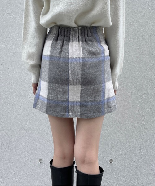one way（ワンウェイ）の「ロービングチェックスカート（スカート・レディース・グレー/ブラウン/ブラック・FREE）」の12枚目の写真