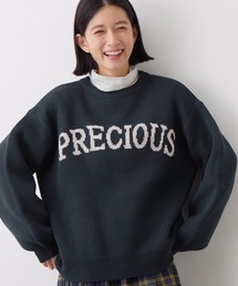 ゆるシルエットロゴデザインニットトップス