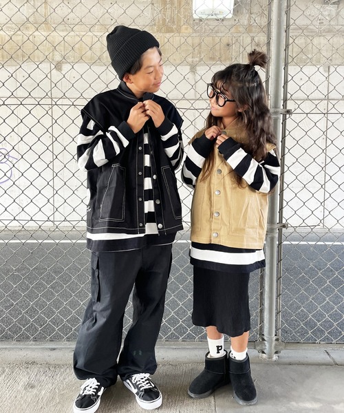 JAM & LINK（ジャムアンドリンク）の「ツイル ベスト（ベスト・キッズ・ベージュ/ブラック・120cm/130cm/160cm/140cm/110cm/150cm）」の14枚目の写真