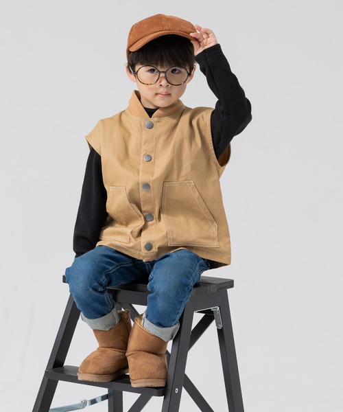 JAM & LINK（ジャムアンドリンク）の「ツイル ベスト（ベスト・キッズ・ベージュ/ブラック・120cm/130cm/160cm/140cm/110cm/150cm）」の10枚目の写真