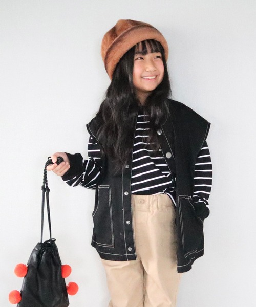 JAM & LINK（ジャムアンドリンク）の「ツイル ベスト（ベスト・キッズ・ベージュ/ブラック・120cm/130cm/160cm/140cm/110cm/150cm）」の19枚目の写真