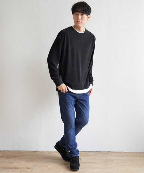 ikka（イッカ）の「カットコールフェイクレイヤードプルオーバー（Tシャツ/カットソー・メンズ・オリーブ/ブラック/ベージュ/ブルー・XL/M/L/S）」の8枚目の写真