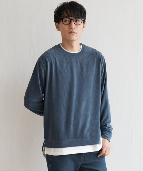 ikka（イッカ）の「カットコールフェイクレイヤードプルオーバー（Tシャツ/カットソー・メンズ・オリーブ/ブラック/ベージュ/ブルー・XL/M/L/S）」の14枚目の写真