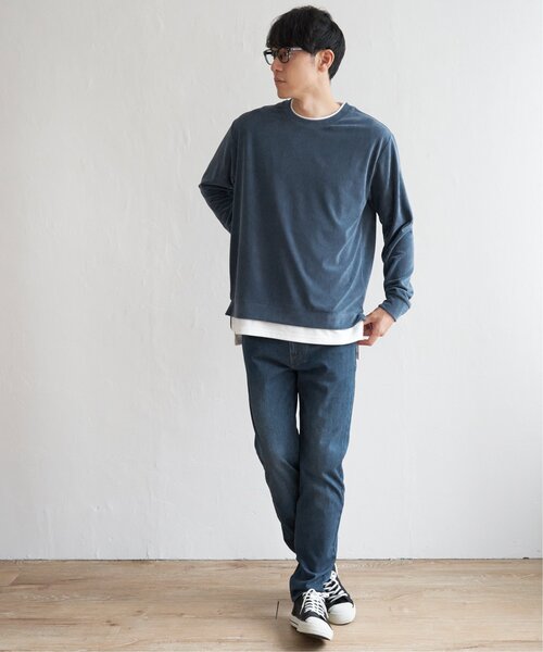 ikka（イッカ）の「カットコールフェイクレイヤードプルオーバー（Tシャツ/カットソー・メンズ・オリーブ/ブラック/ベージュ/ブルー・XL/M/L/S）」の16枚目の写真