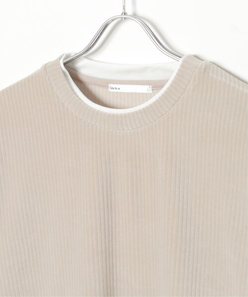 ikka（イッカ）の「カットコールフェイクレイヤードプルオーバー（Tシャツ/カットソー・メンズ・オリーブ/ブラック/ベージュ/ブルー・XL/M/L/S）」の19枚目の写真