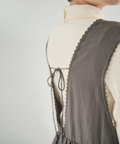 Crisp（クリスプ）の「バックリボンギャザーワンピース（ワンピース・レディース・チャコールグレー/マスタード・FREE）」の22枚目の写真