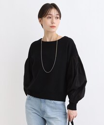 INDIVI（インディヴィ）の「◆【洗える／袖コンシャス】ドッキングデザインニット（ニット/セーター）」