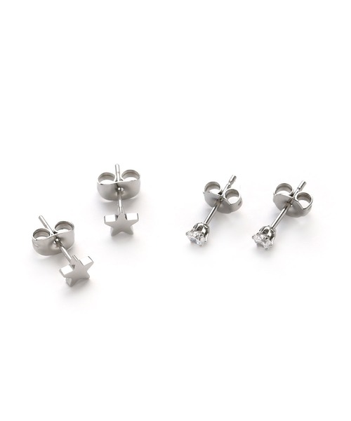 colleca la（コレカラ）の「[stainless]ステンレス・ 星とストーンのセットピアス〈金属アレルギー対応〉（ピアス（両耳用）・レディース・シルバー/ゴールド・ﾌﾘ-）」の8枚目の写真