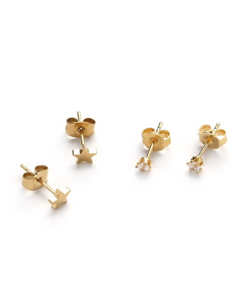 colleca la（コレカラ）の「[stainless]ステンレス・ 星とストーンのセットピアス〈金属アレルギー対応〉（ピアス（両耳用）・レディース・シルバー/ゴールド・ﾌﾘ-）」の9枚目の写真