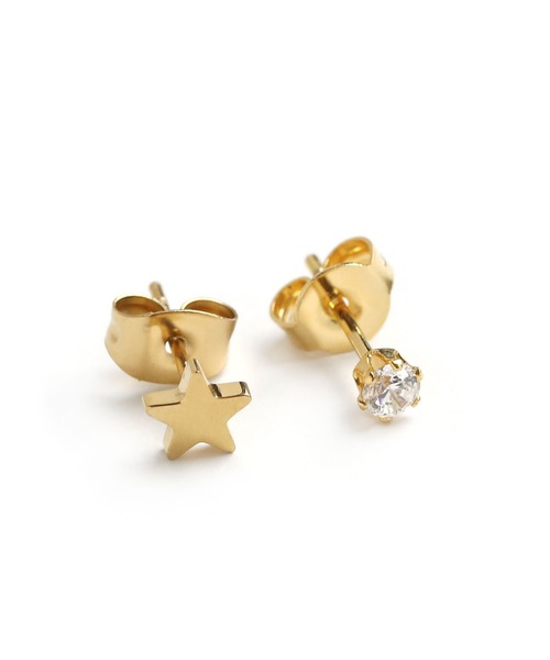 colleca la（コレカラ）の「[stainless]ステンレス・ 星とストーンのセットピアス〈金属アレルギー対応〉（ピアス（両耳用）・レディース・シルバー/ゴールド・ﾌﾘ-）」の10枚目の写真