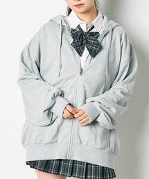 WEGO/ルーズフィットジップパーカー