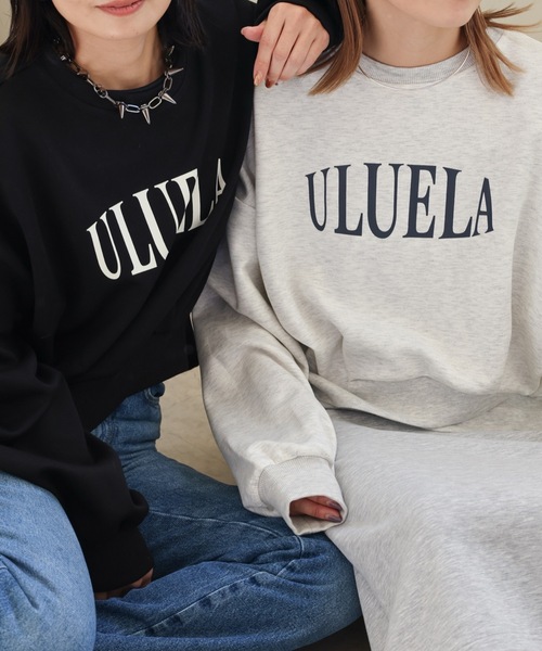 ULEULA（ウルア）の「デサインクロススウェット/スポンディッシュトレーナー/ロゴスウェット（スウェット・レディース・アイボリー/ブラック/オートミール・FREE）」の5枚目の写真