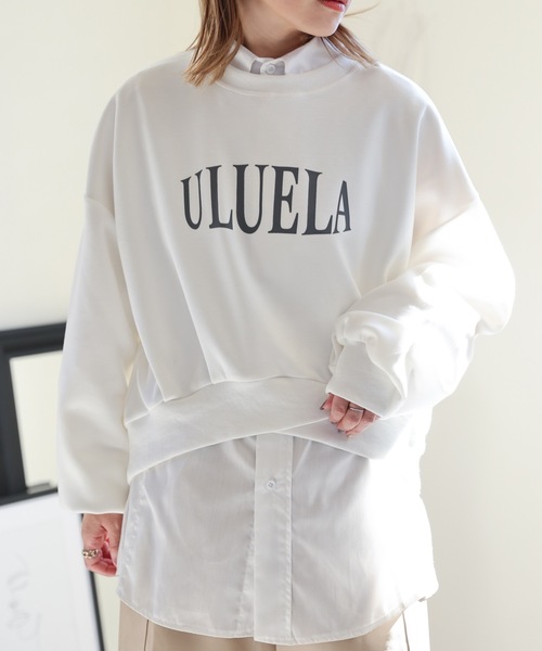 ULEULA（ウルア）の「デサインクロススウェット/スポンディッシュトレーナー/ロゴスウェット（スウェット・レディース・アイボリー/ブラック/オートミール・FREE）」の8枚目の写真