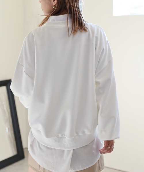 ULEULA（ウルア）の「デサインクロススウェット/スポンディッシュトレーナー/ロゴスウェット（スウェット・レディース・アイボリー/ブラック/オートミール・FREE）」の9枚目の写真