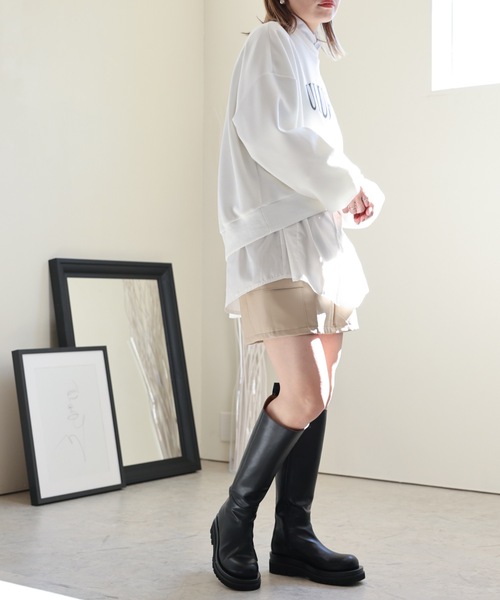 ULEULA（ウルア）の「デサインクロススウェット/スポンディッシュトレーナー/ロゴスウェット（スウェット・レディース・アイボリー/ブラック/オートミール・FREE）」の14枚目の写真