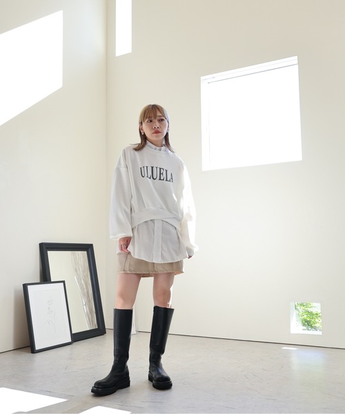 ULEULA（ウルア）の「デサインクロススウェット/スポンディッシュトレーナー/ロゴスウェット（スウェット・レディース・アイボリー/ブラック/オートミール・FREE）」の16枚目の写真