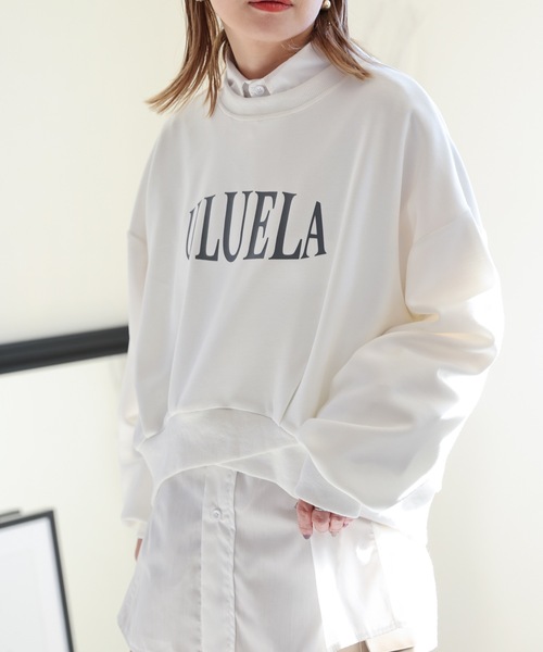 ULEULA（ウルア）の「デサインクロススウェット/スポンディッシュトレーナー/ロゴスウェット（スウェット・レディース・アイボリー/ブラック/オートミール・FREE）」の7枚目の写真