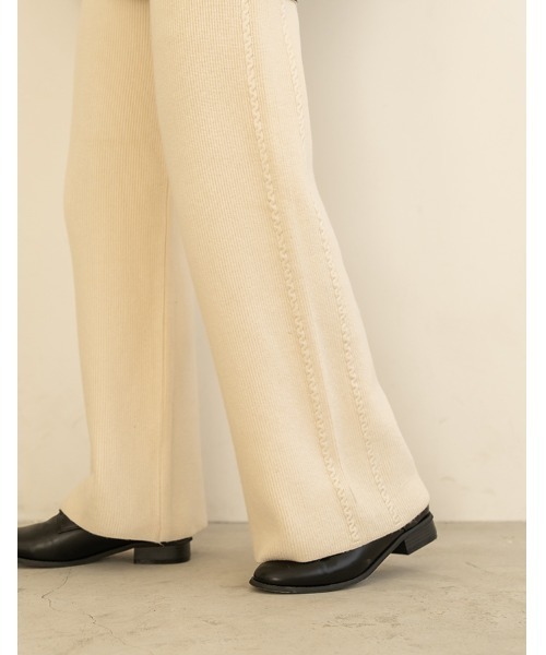 chocomee(チョコミー)の「side line knit pants(その他パンツ・レディース・アイボリー/ベージュ・FREE)」の6枚目の写真