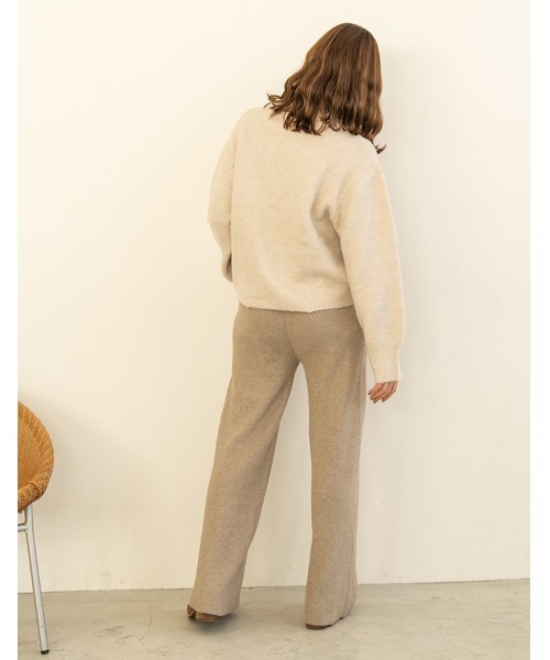 chocomee(チョコミー)の「side line knit pants(その他パンツ・レディース・アイボリー/ベージュ・FREE)」の4枚目の写真