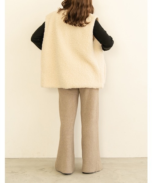chocomee(チョコミー)の「side line knit pants(その他パンツ・レディース・アイボリー/ベージュ・FREE)」の10枚目の写真