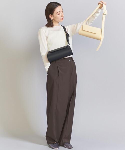 BEAUTY&YOUTH UNITED ARROWS（ビューティーアンドユースユナイテッドアローズ）の「ロングフラップ ワイドベルト ショルダーバッグ -2WAY-（ショルダーバッグ・レディース・ブラック/クリーム・FREE）」の7枚目の写真