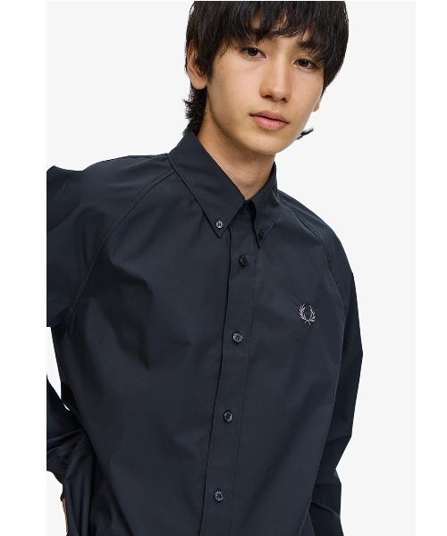 【美品】Fred perry Raglan Ribbed Cuff Shirt FRED PERRY（フレッドペリー）の「Raglan Rib Cuff Shirt（シャツ