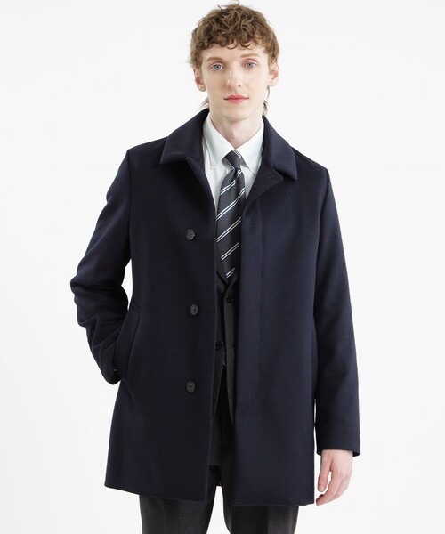 MACKINTOSH PHILOSOPHY(マッキントッシュ フィロソフィー)の「【WEB&一部店舗限定】アンゴラビーバー WELLINGTON(ウェリントン)ショート(ステンカラーコート・メンズ・グレー/ダークネイビー・36/42/38/40)」の2枚目の写真