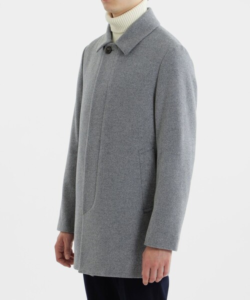MACKINTOSH PHILOSOPHY(マッキントッシュ フィロソフィー)の「【WEB&一部店舗限定】アンゴラビーバー WELLINGTON(ウェリントン)ショート(ステンカラーコート・メンズ・グレー/ダークネイビー・36/42/38/40)」の6枚目の写真