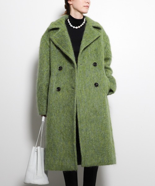 MICA&DEAL（マイカ＆ディール）の「【marmors】double coat/ダブルコート（チェスターコート・レディース・マルチ/グリーン/ライトグレー・36）」の3枚目の写真