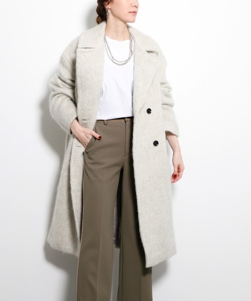 MICA&DEAL（マイカ＆ディール）の「【marmors】double coat/ダブルコート（チェスターコート・レディース・マルチ/グリーン/ライトグレー・36）」の4枚目の写真