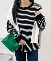 ワンポイント刺繍ベーシックボーダーロンT