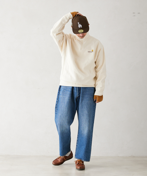 Carhartt WIP（カーハートダブリューアイピー）の「【CARHARTT WIP / カーハート ダブリューアイピー】HALF ZIP AMERICAN SCRIPT SW（Tシャツ/カットソー・メンズ・ブラック/アイボリー・MEDIUM/LARGE/X-LARGE）」の20枚目の写真
