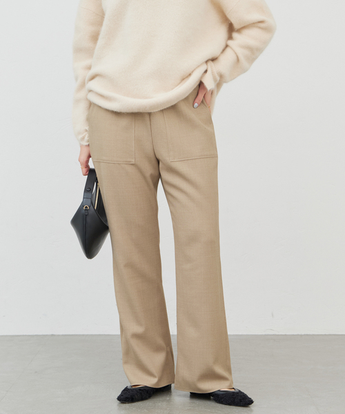 IENA（イエナ）の「MULECLEイージーフレアパンツ（スラックス・レディース・ブラック/キャメル・36/38）」の2枚目の写真