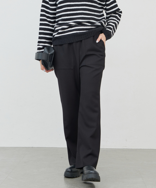 IENA（イエナ）の「MULECLEイージーフレアパンツ（スラックス・レディース・ブラック/キャメル・36/38）」の5枚目の写真