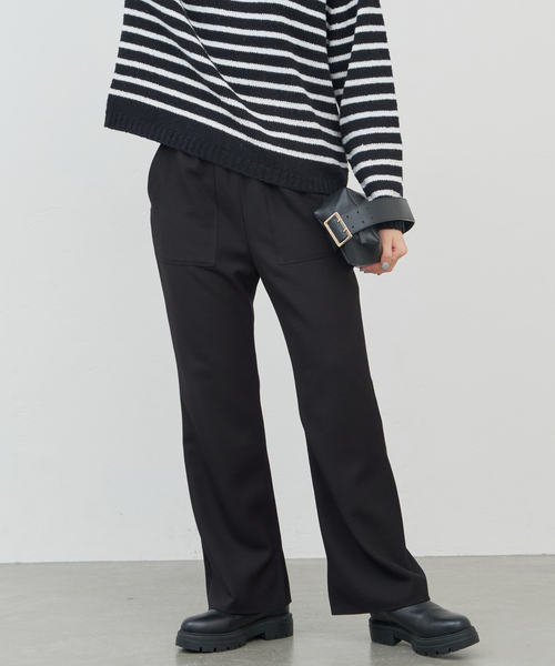 IENA（イエナ）の「MULECLEイージーフレアパンツ（スラックス・レディース・ブラック/キャメル・36/38）」の9枚目の写真