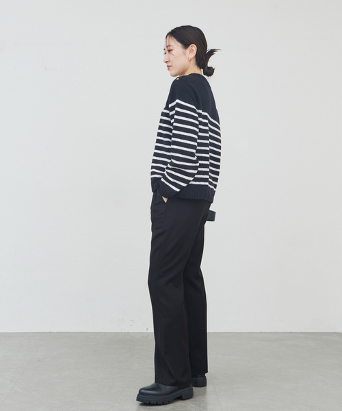 IENA（イエナ）の「MULECLEイージーフレアパンツ（スラックス・レディース・ブラック/キャメル・36/38）」の10枚目の写真