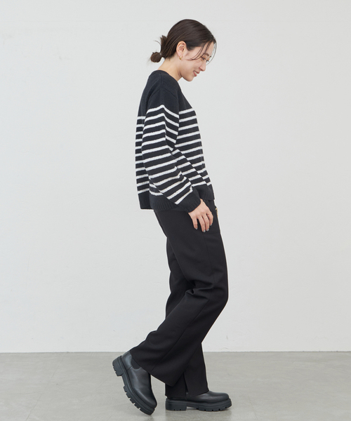 IENA（イエナ）の「MULECLEイージーフレアパンツ（スラックス・レディース・ブラック/キャメル・36/38）」の12枚目の写真