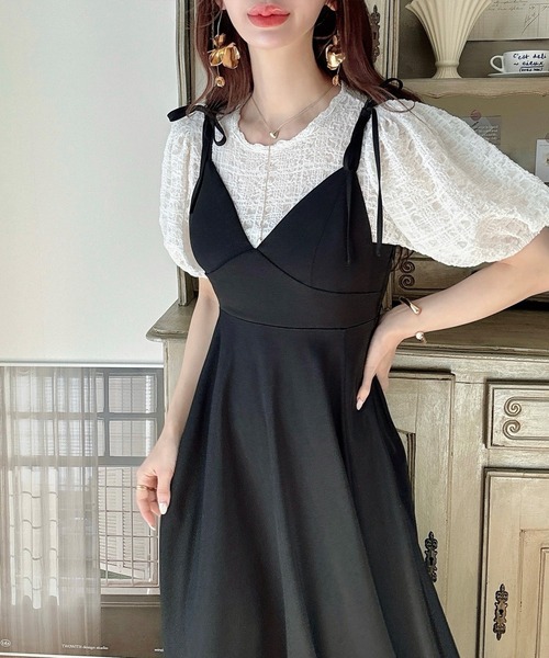 CHICWISH(シックウィッシュ)｜ビスチェフレアキャミワンピース Meiru ワンピース ビスチェフレアキャミワンピース「ペチ